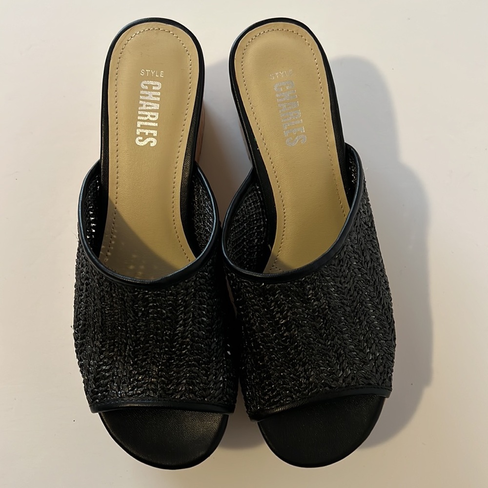 Charles Style Raffia Wedge Sandal - Picture 4 of 6